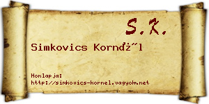Simkovics Kornél névjegykártya