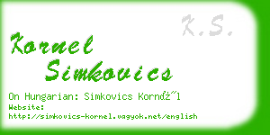 kornel simkovics business card